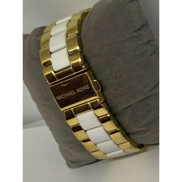 Michael Kors MK4295 Women's Two Tone Analog White Dial Quartz Wrist Watch GE188 - Picture 4 of 11